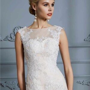 Laveliya Full Length White Wedding Dress NWOT Size 14